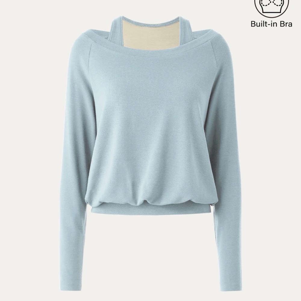 OGL LiteWarm Multi-Wear Layering Bra Top Foam Blue